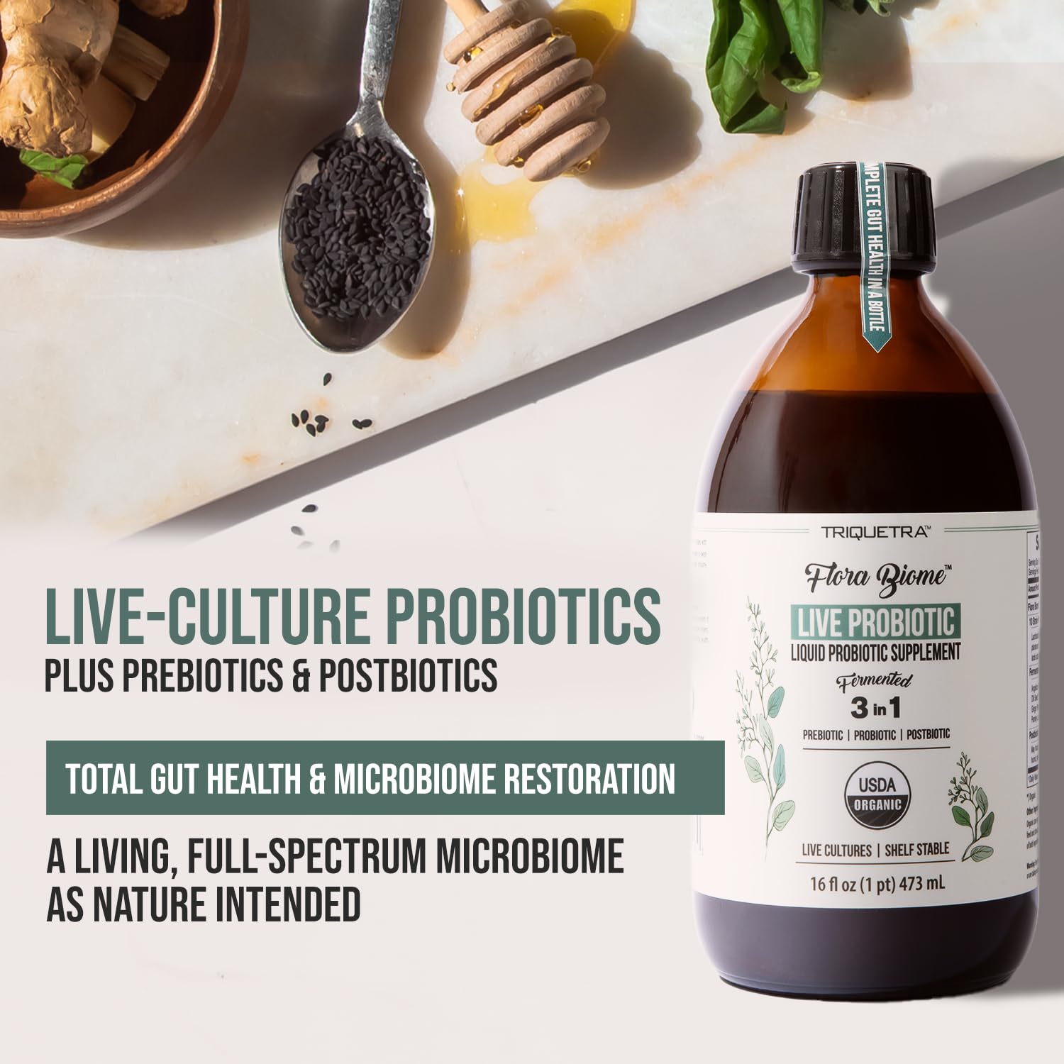 Flora Biome Probiotic Prebiotic Postbiotic Organic Wellness


