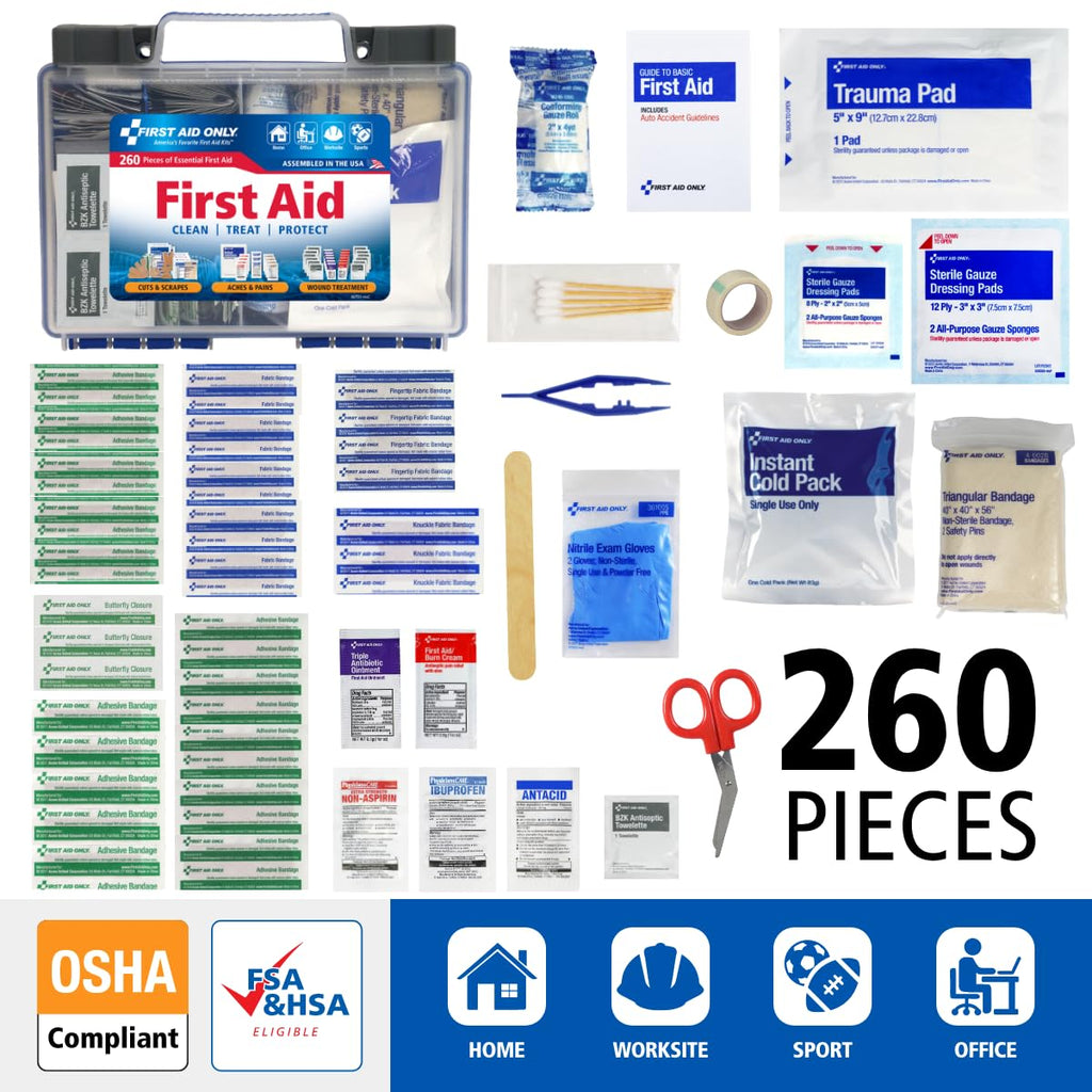 First Aid Only OSHA-Compliant First Aid Kit | Portable Case

