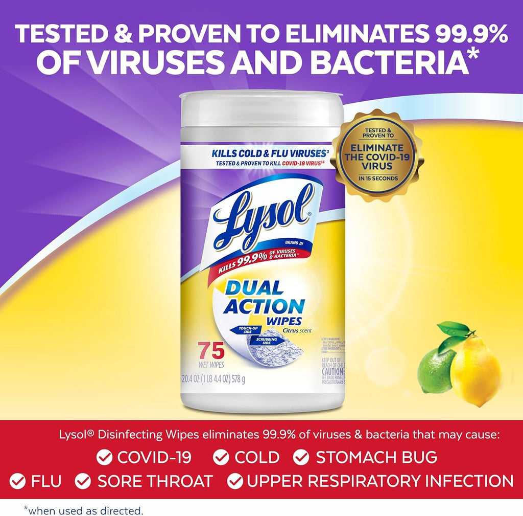 Lysol Disinfecting Wipes Dual Action – Multi-Surface

