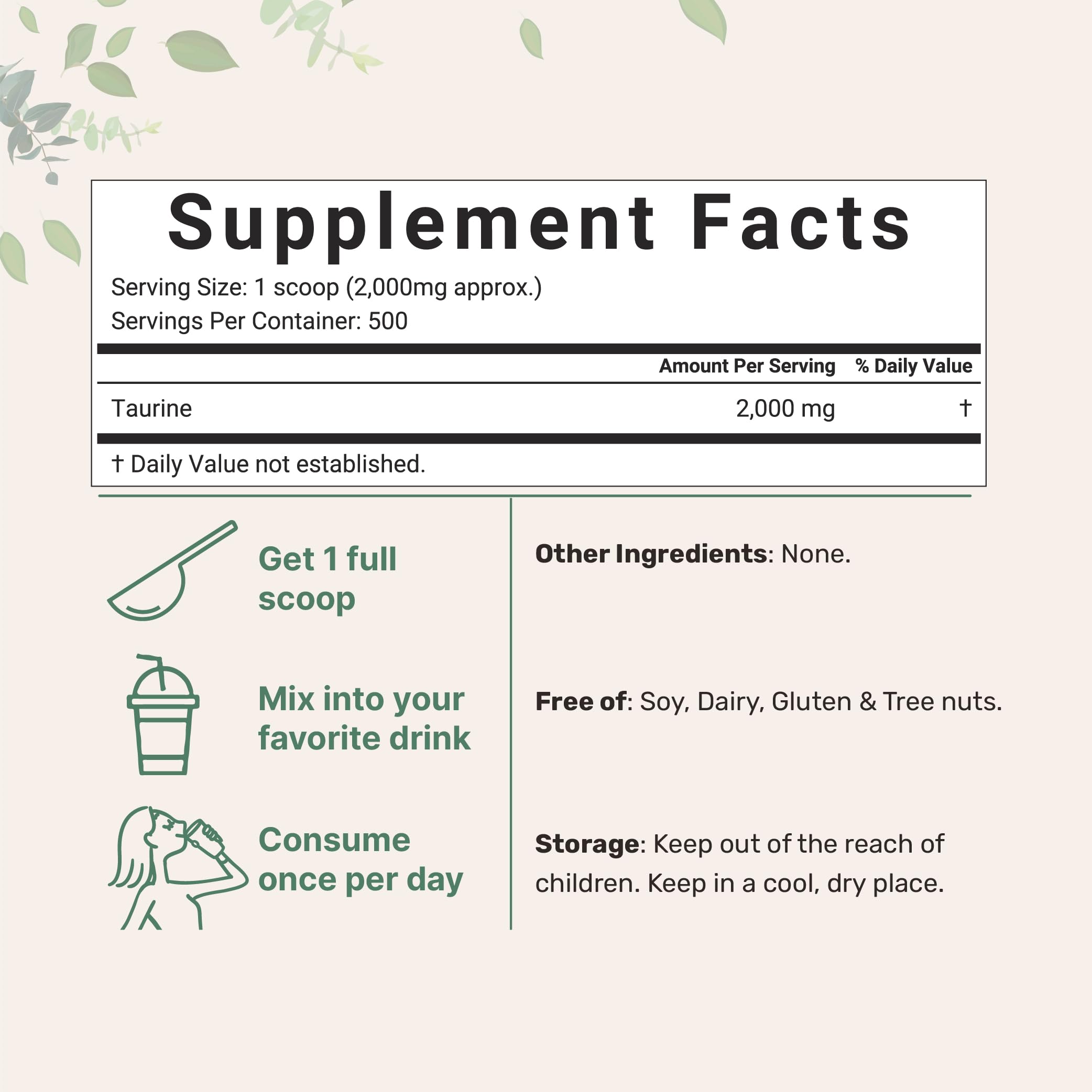 Taurine Powder Supplement by Micro Ingredients

