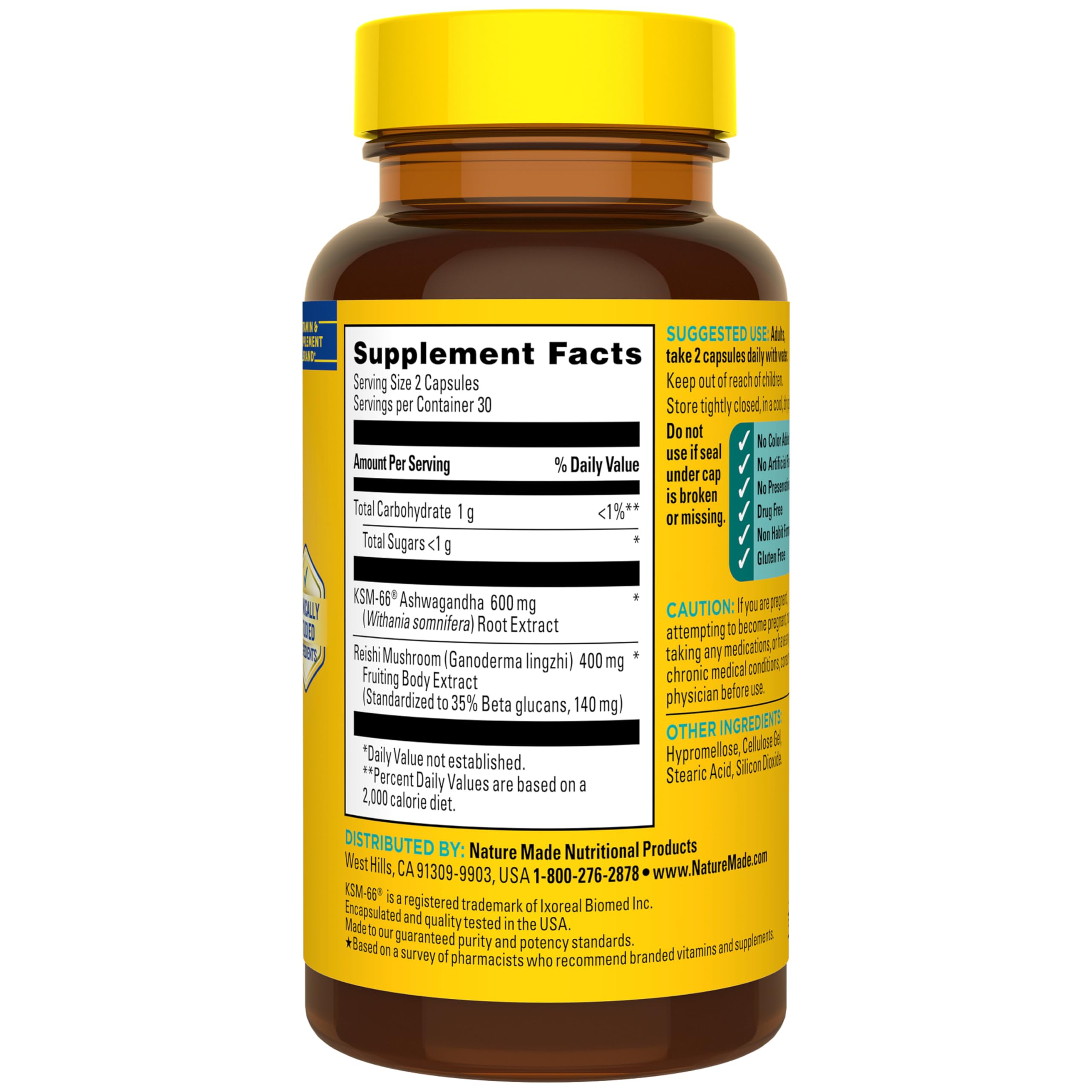 Nature Made Ashwagandha and Reishi Capsules | Calm Support

