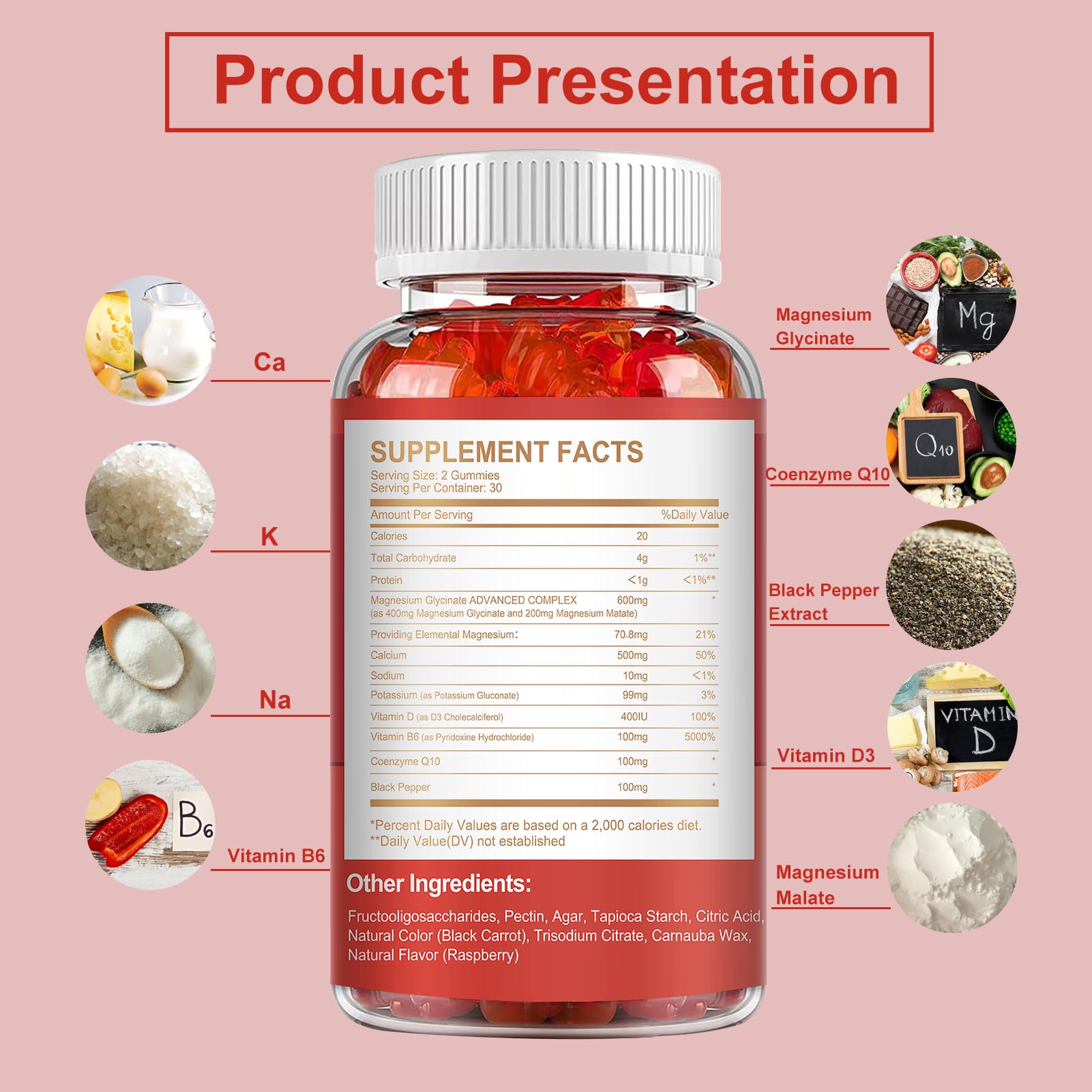 Magnesium Gummies Glycinate & Malate for Sleep & Mood

