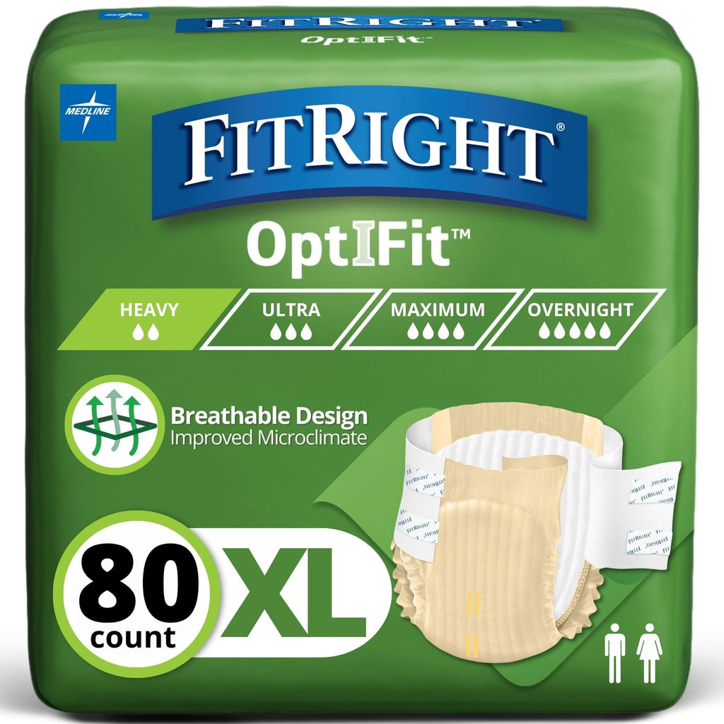 FitRight Adult Diapers - Heavy Absorbency OptiFit Briefs

