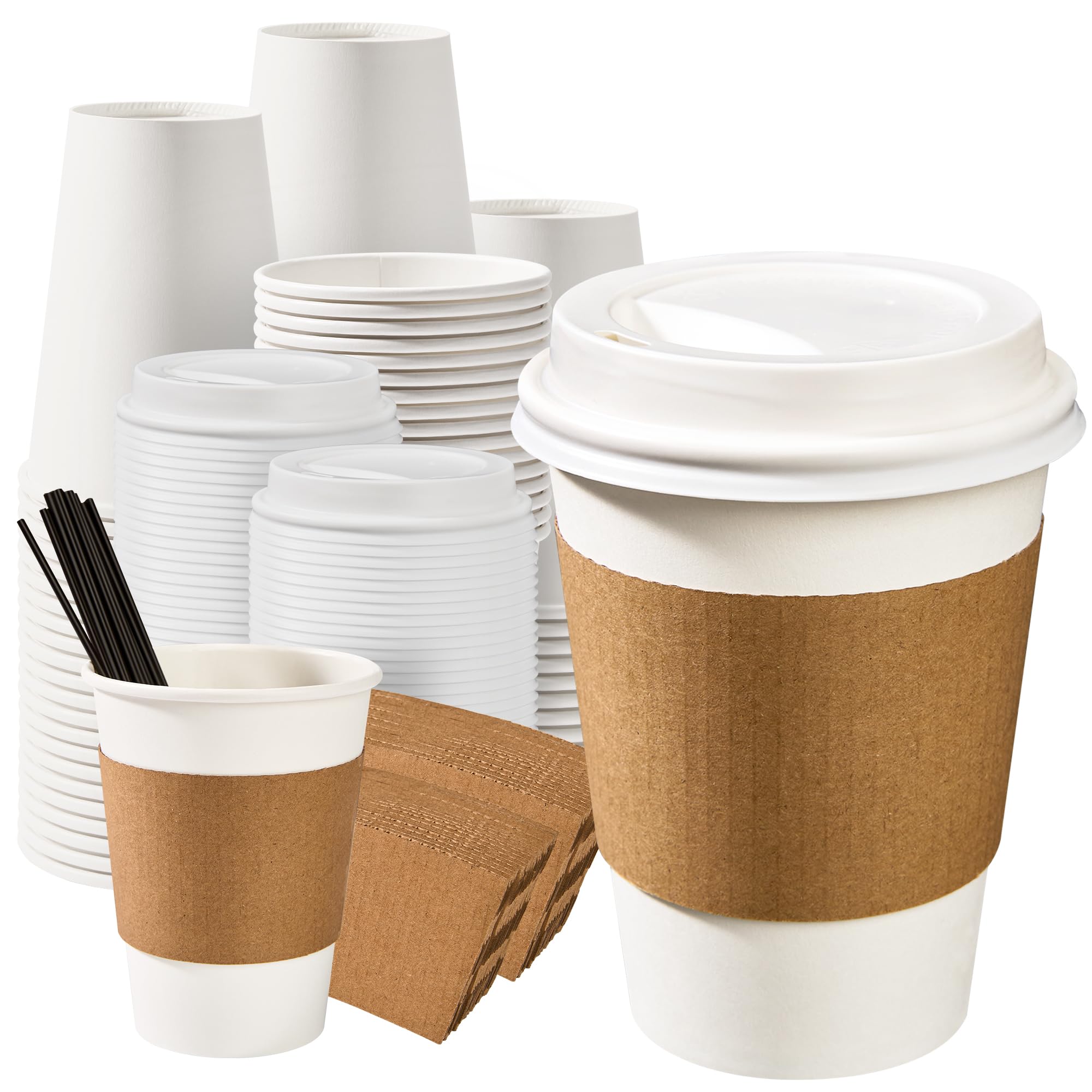 RACETOP Disposable Coffee Cups with Lids