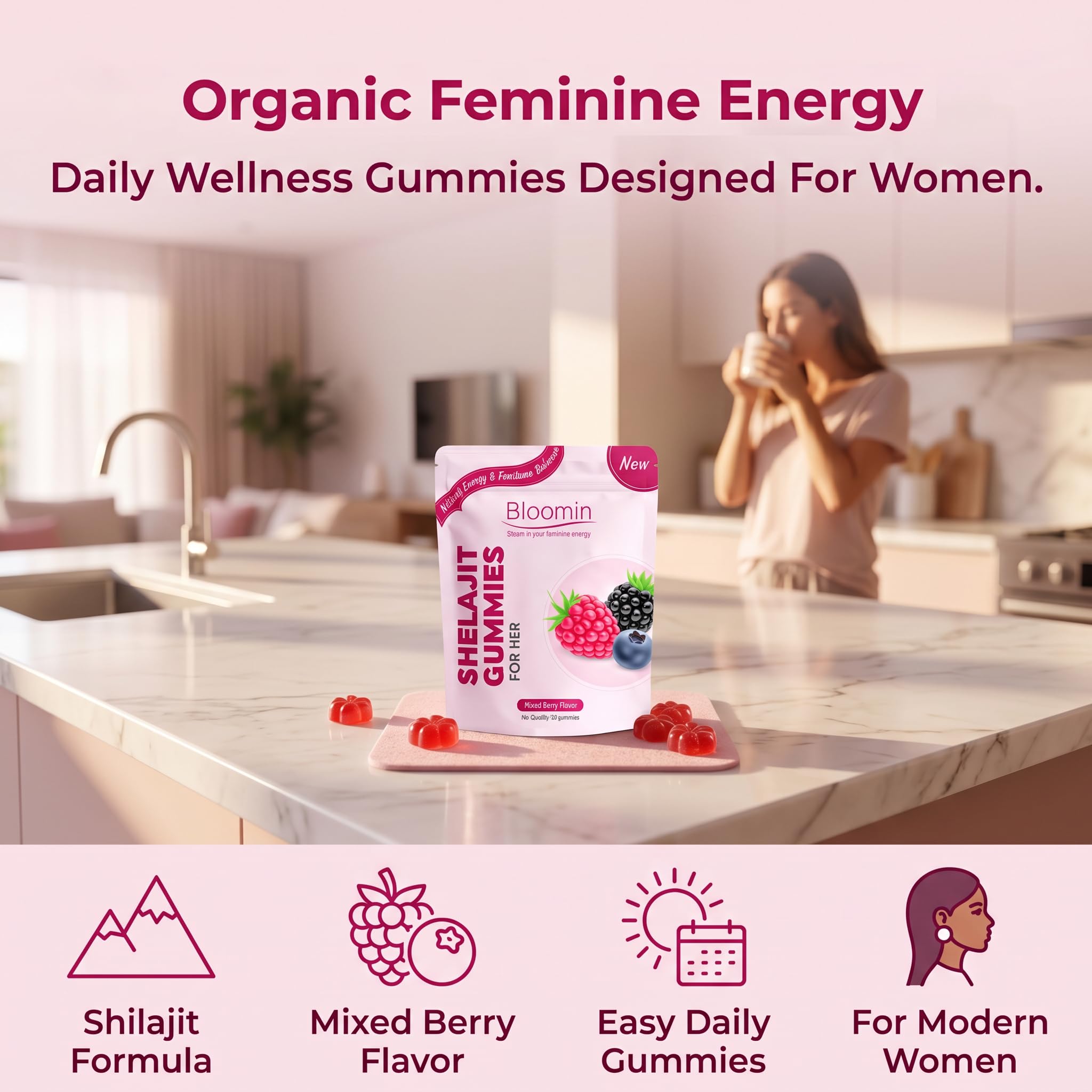 Bloomin Shilajit Gummies for Women – Feminine Wellness


