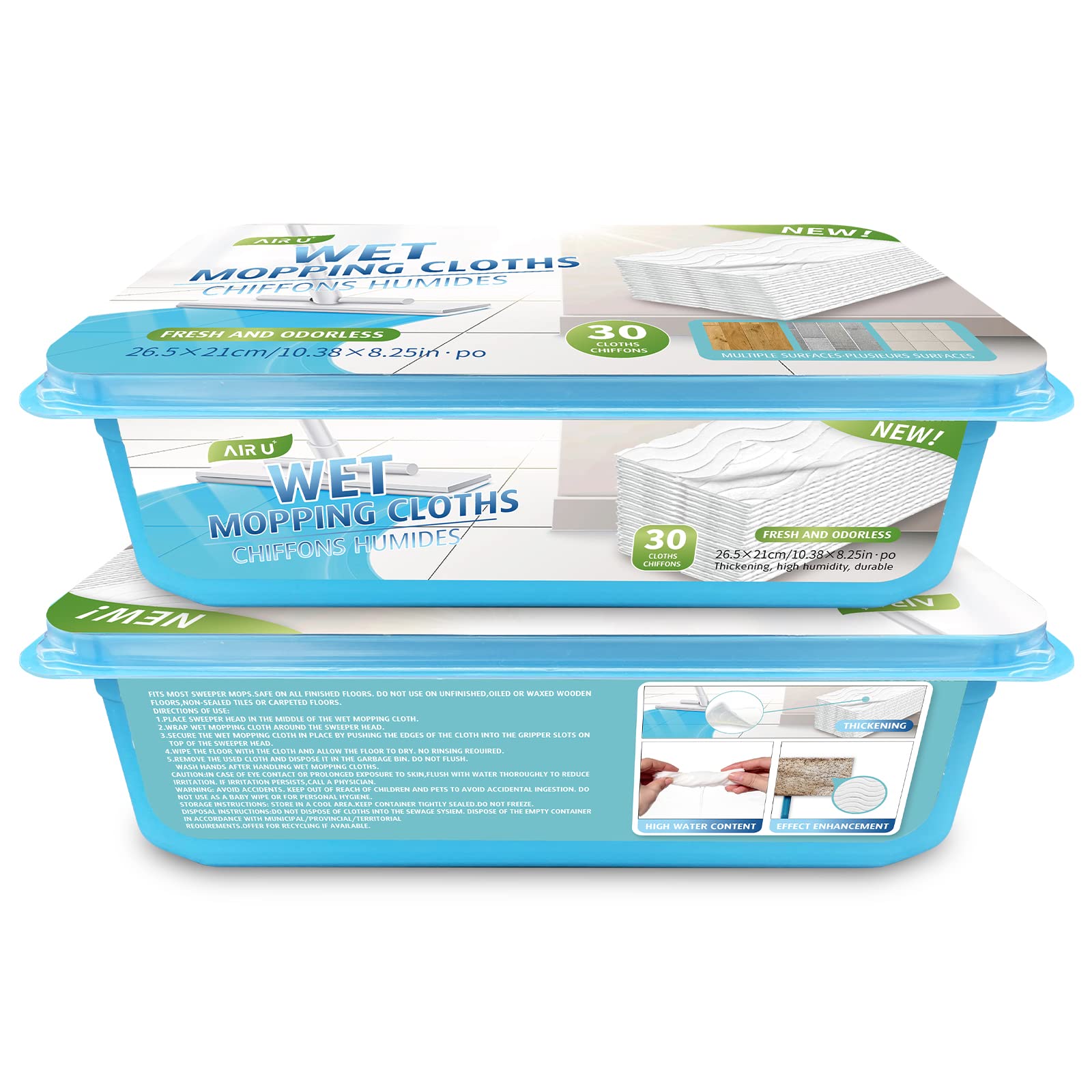 Air U+ Wet Pad Refills for Swiffer Sweeper Mop