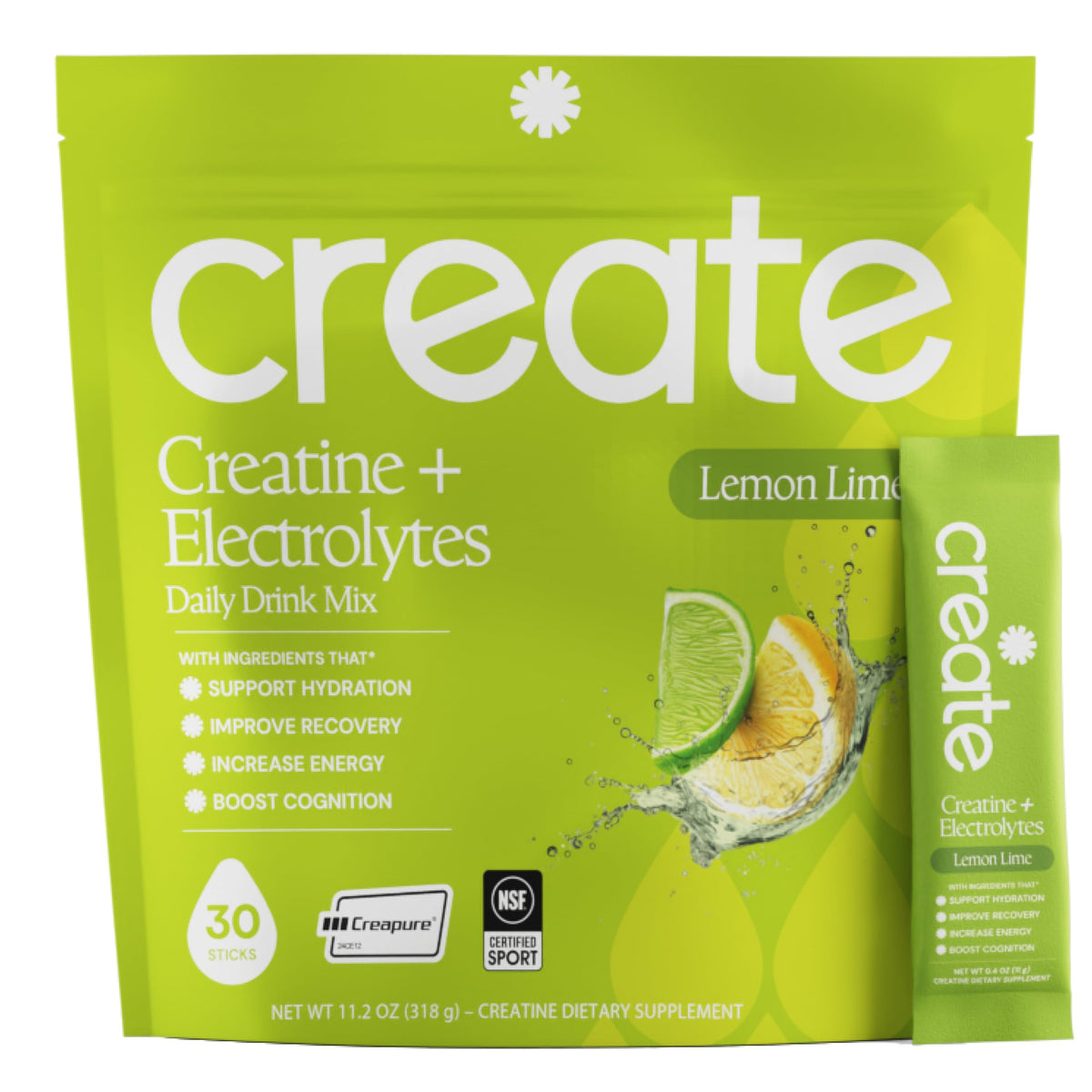 Create Creatine Monohydrate + Electrolytes Stick Packs