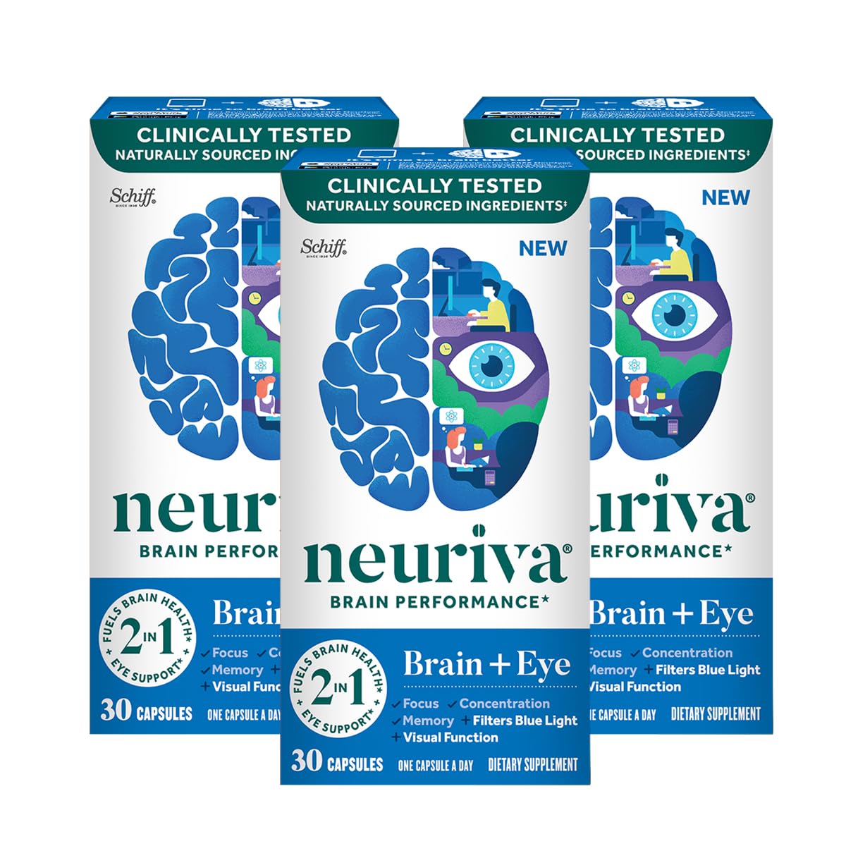 Neuriva Brain + Eye Supplements for Memory and Focus