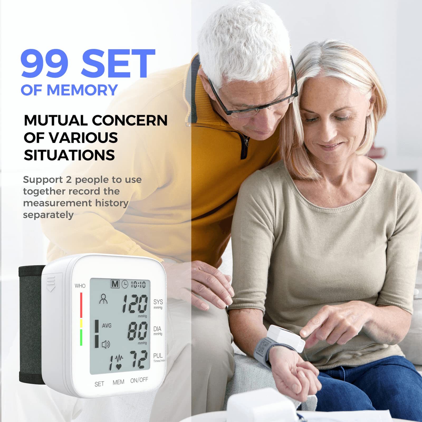 MMIZOO Wrist Blood Pressure Monitor with Large LCD Display


