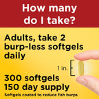 Nature Made Burp Less Fish Oil Omega-3 Softgels

