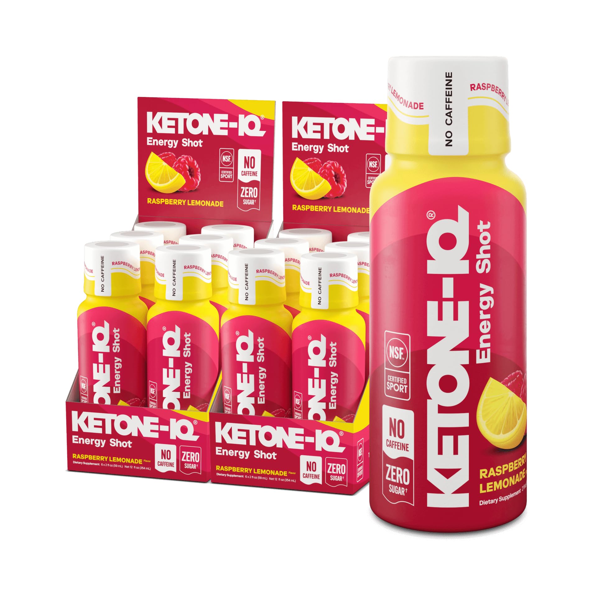 Ketone-IQ No Caffeine Exogenous Ketones Energy Shots – 10g Ketones, Sugar Free