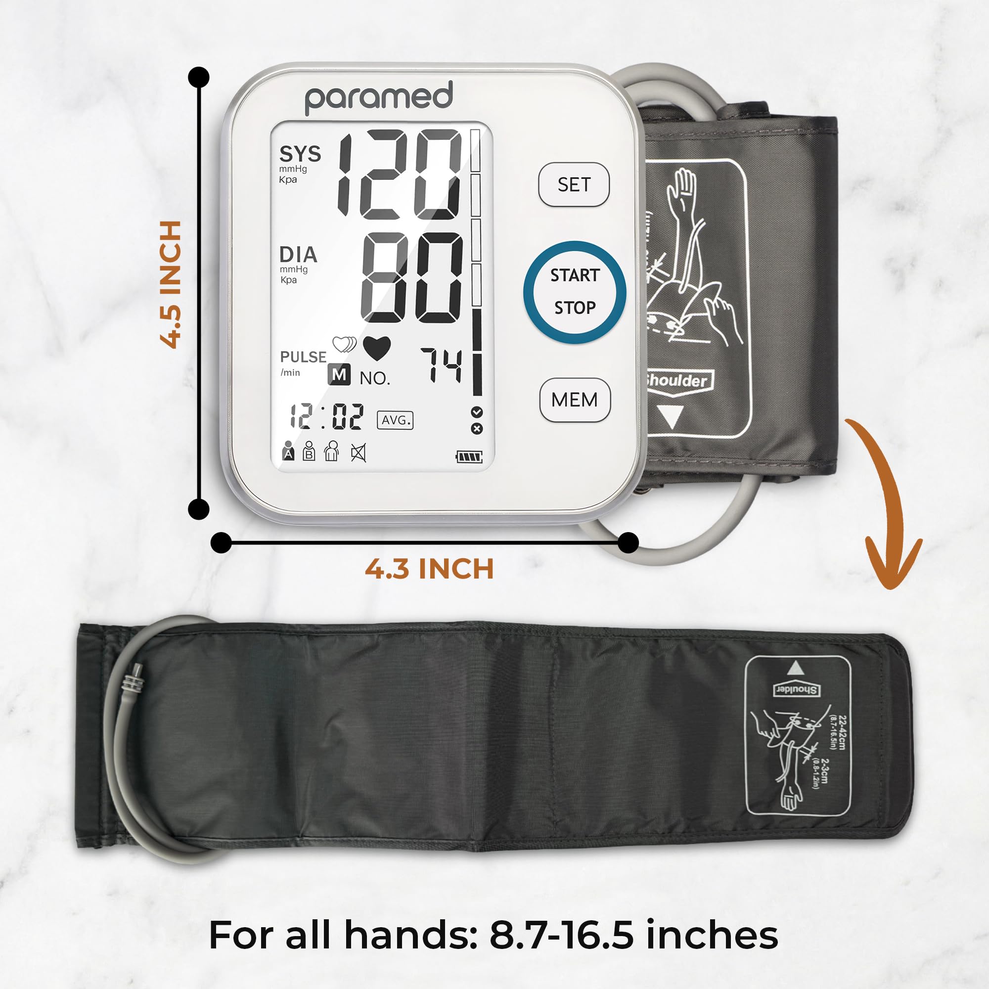 Paramed Blood Pressure Monitor Automatic – Large Display

