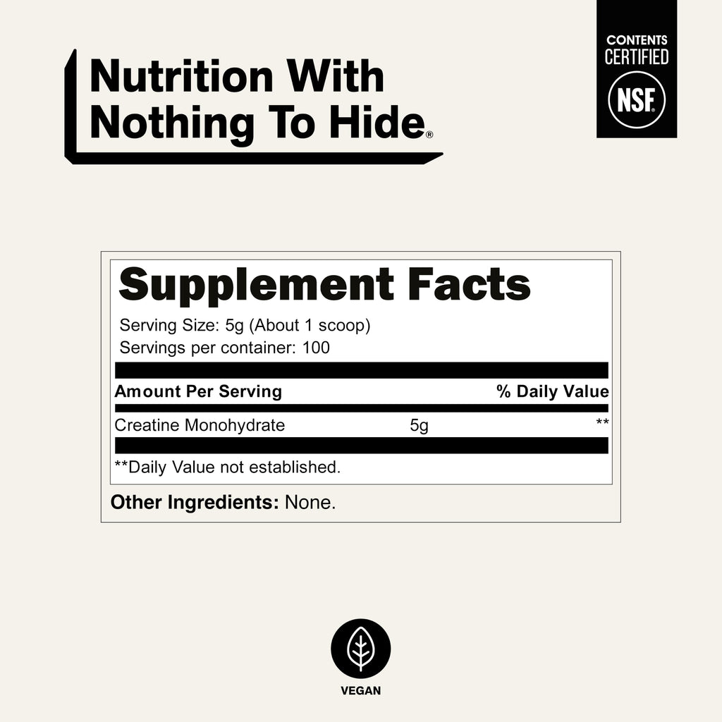 Naked Pure Micronized Creatine Monohydrate Powder | NSF Certified

