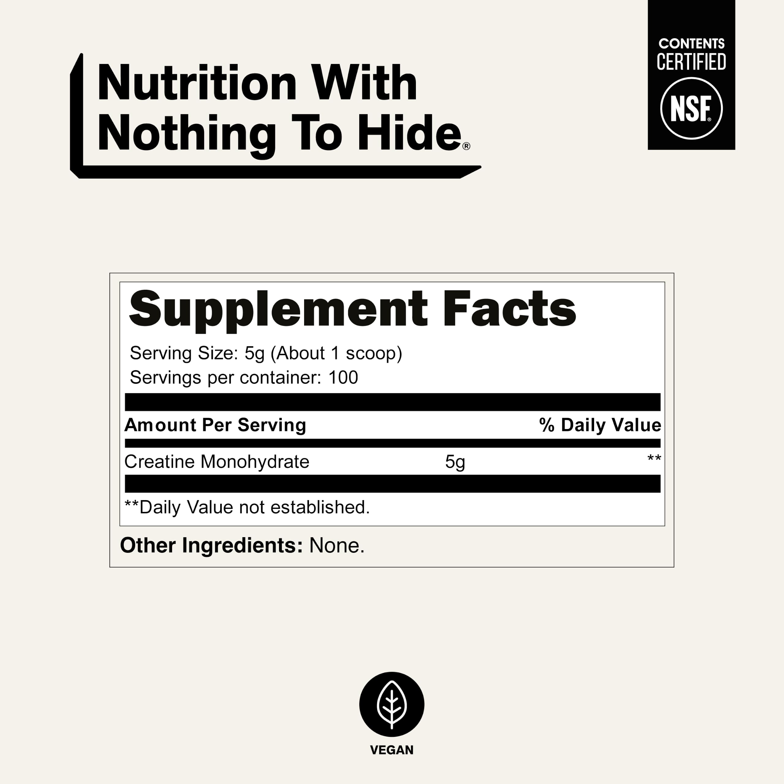Naked Pure Micronized Creatine Monohydrate Powder | NSF Certified

