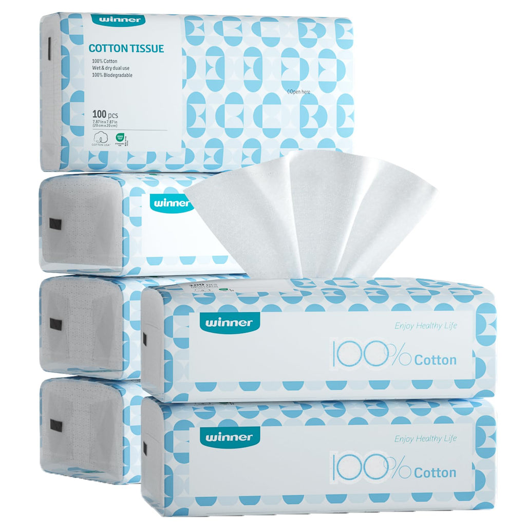 Winner Soft Face Towels - Unscented Pure Cotton Towelettes


