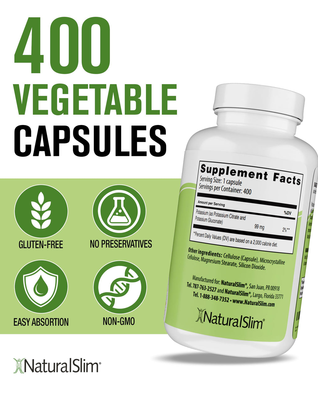 NaturalSlim Potassium Citrate Gluconate Supplement

