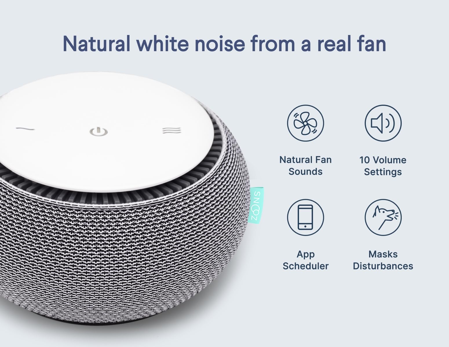 SNOOZ White Noise Machine with Real Fan Inside – Sleep Aid


