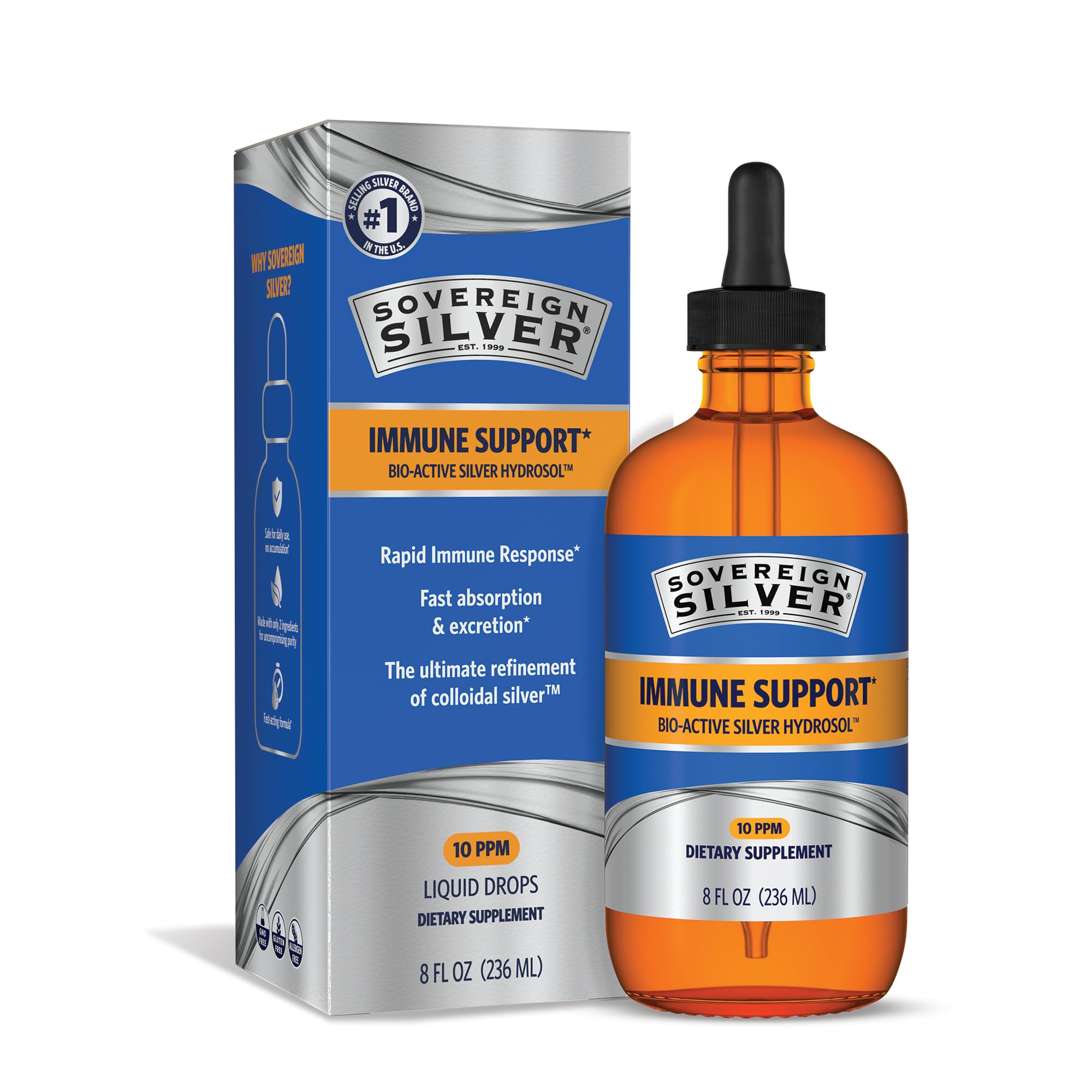 Sovereign Silver Immune Support Colloidal Silver Hydrosol

