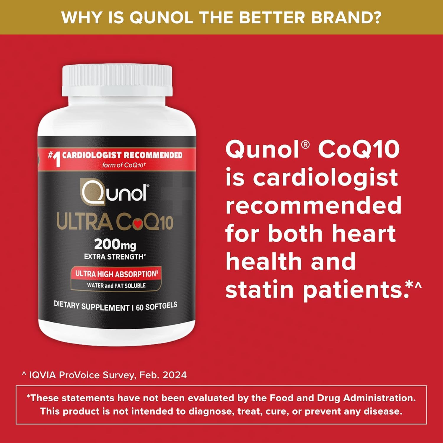 Qunol CoQ10 Softgels 200mg Ultra High Absorption | Heart

