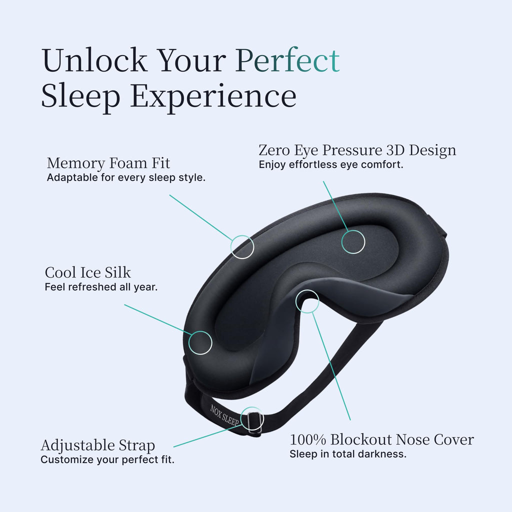 Nox Sleep 3D Ice Silk Sleep Mask – Light-Blocking Eye Cover

