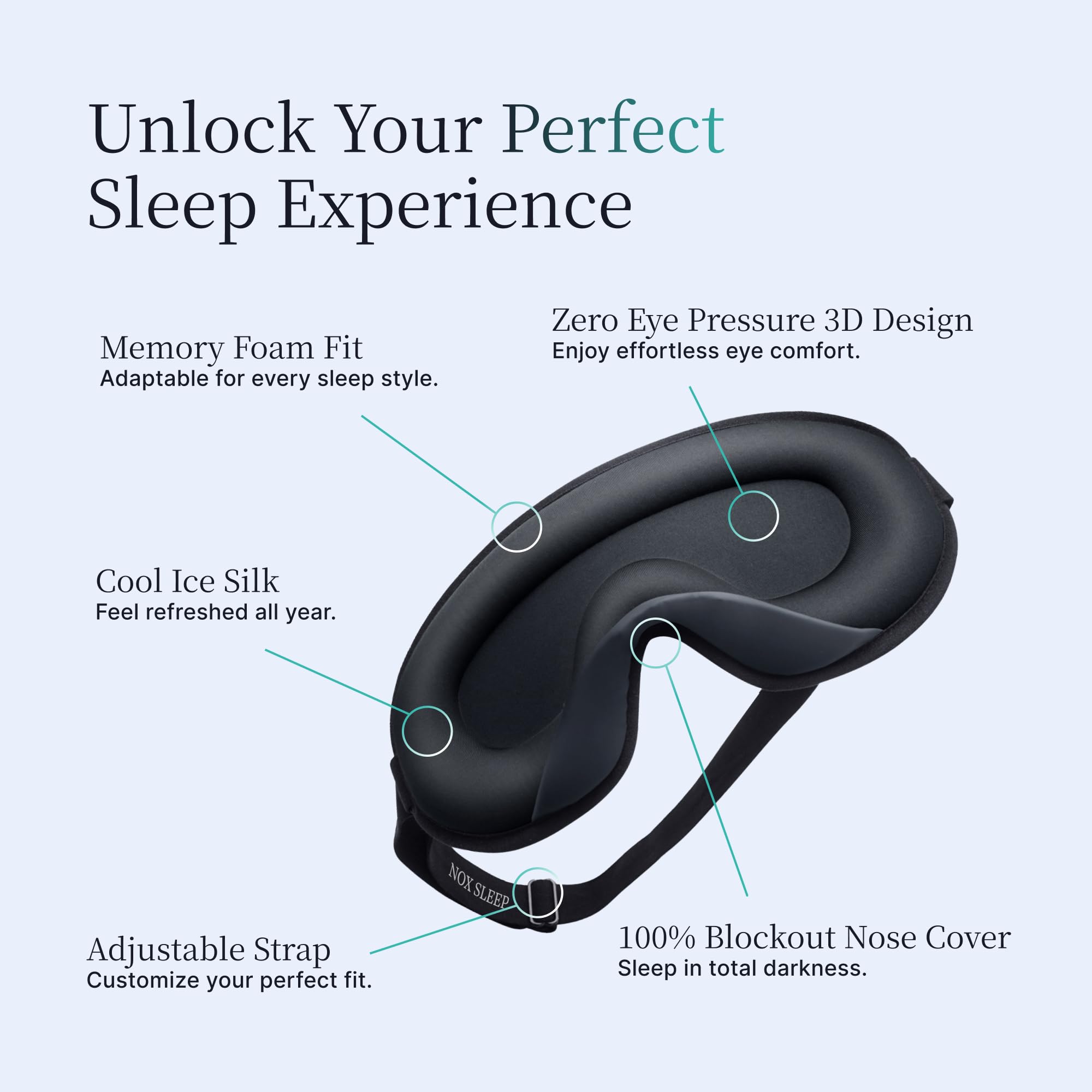 Nox Sleep 3D Ice Silk Sleep Mask – Light-Blocking Eye Cover

