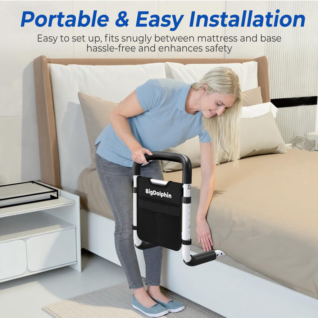 BigDolphin Bed Rail for Seniors - Non-Slip Handle

