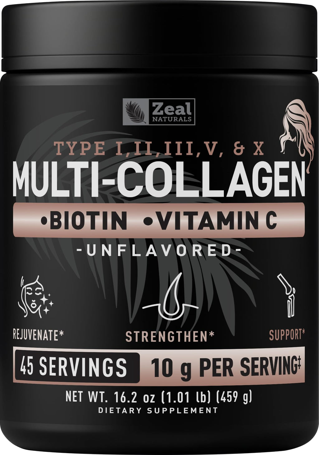 Multi Collagen Protein Powder by Zeal Naturals Biotin


