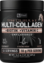 Multi Collagen Protein Powder by Zeal Naturals Biotin

