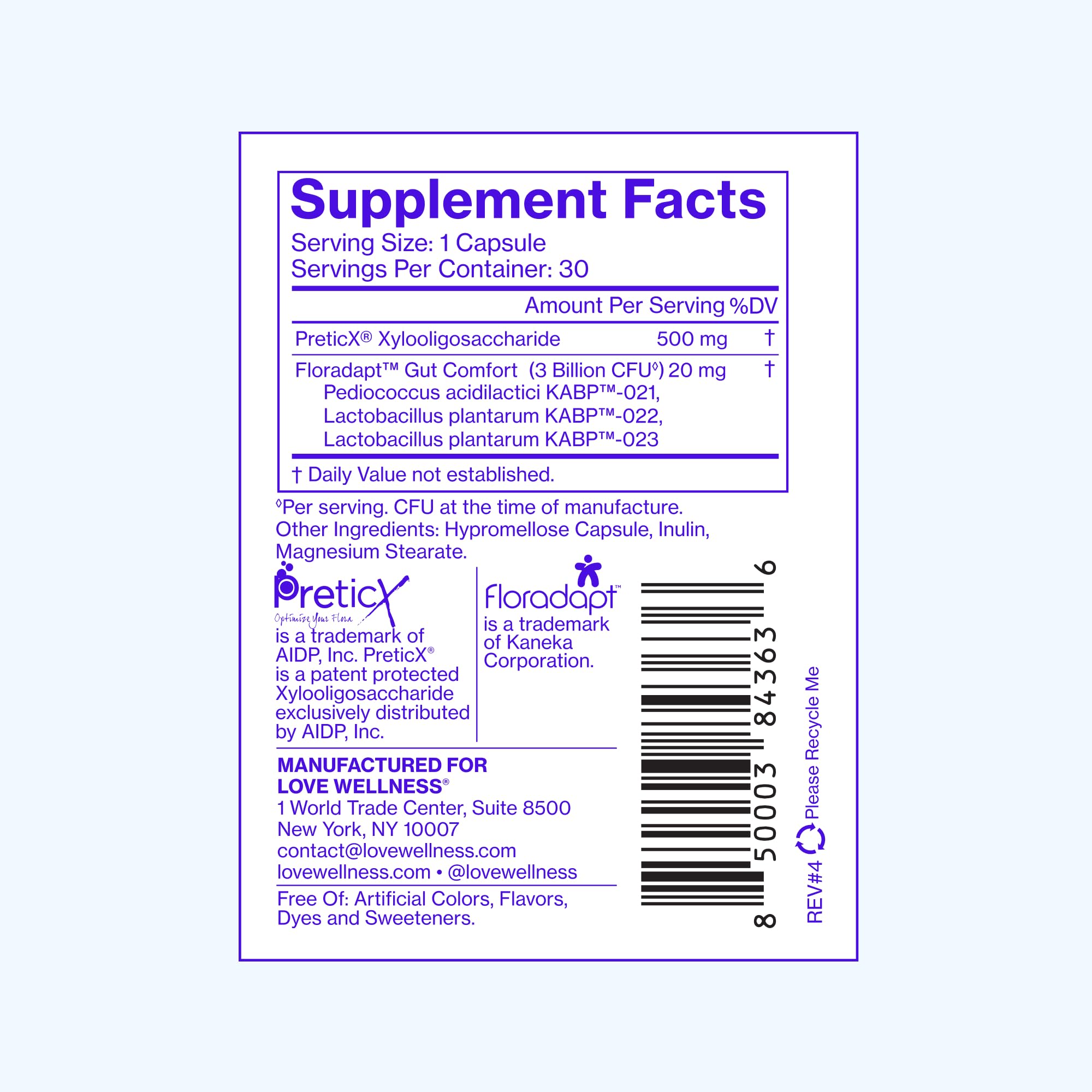 Love Wellness Gut Feelings Probiotic Supplement


