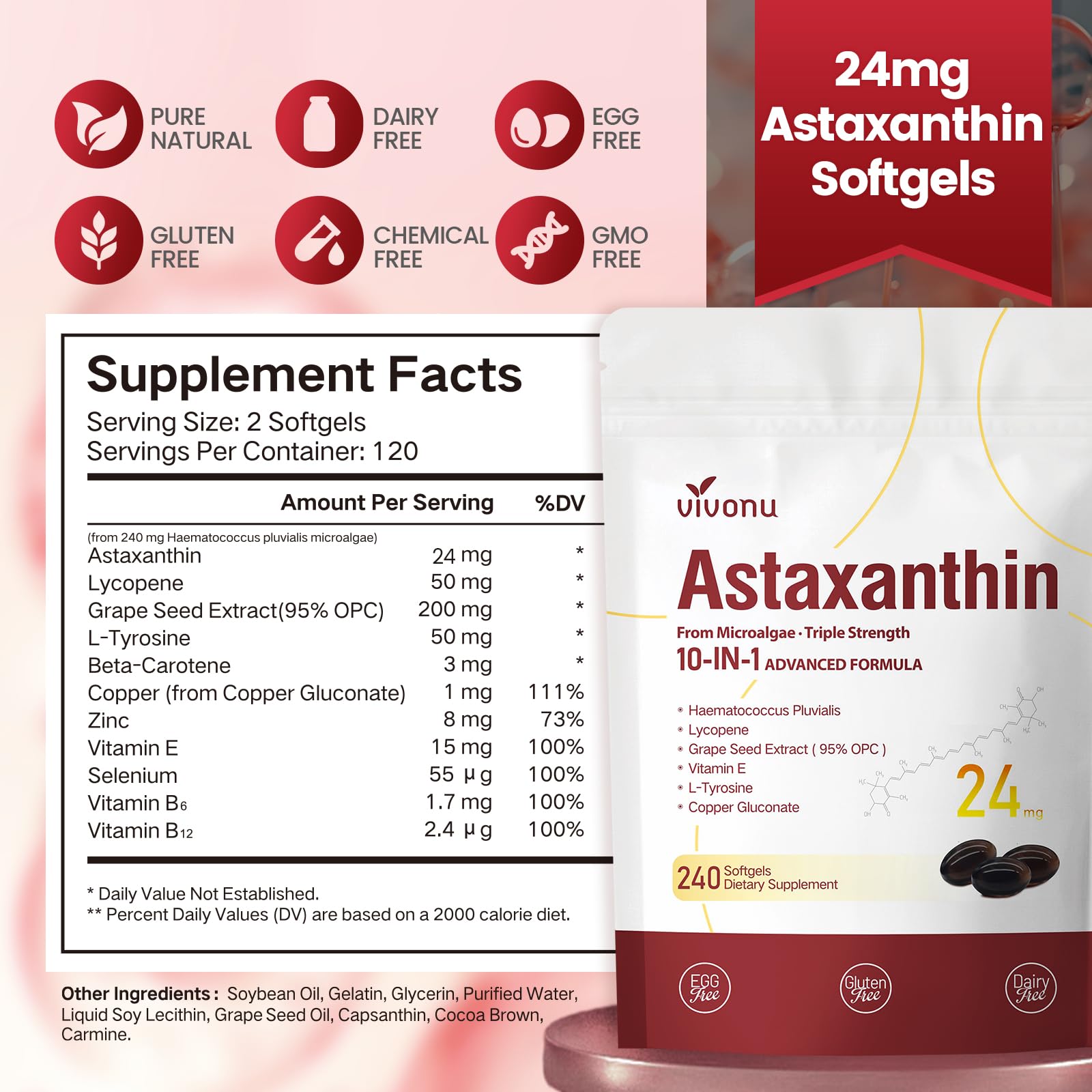 Astaxanthin Antioxidant Supplement from Haematococcus

