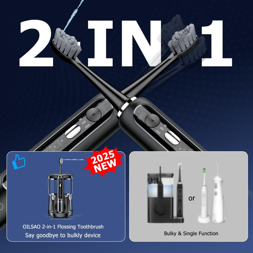 OILSAO 3-in-1 Electric Toothbrush with Water Flosser

