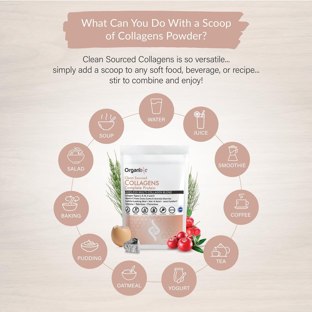 Organixx Clean Sourced Collagen Peptides with Vitamin C

