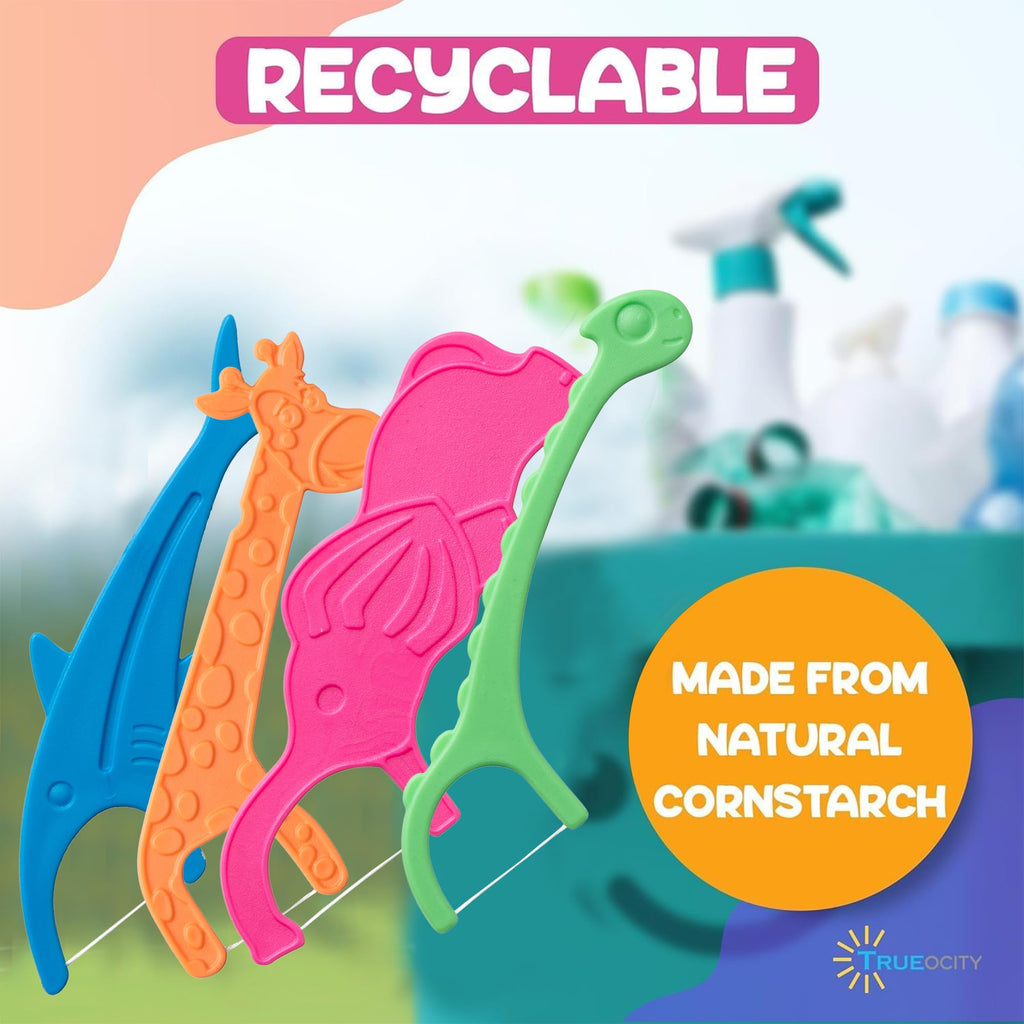 Biodegradable Kids Flossers | Fluoride-Free Dental Picks

