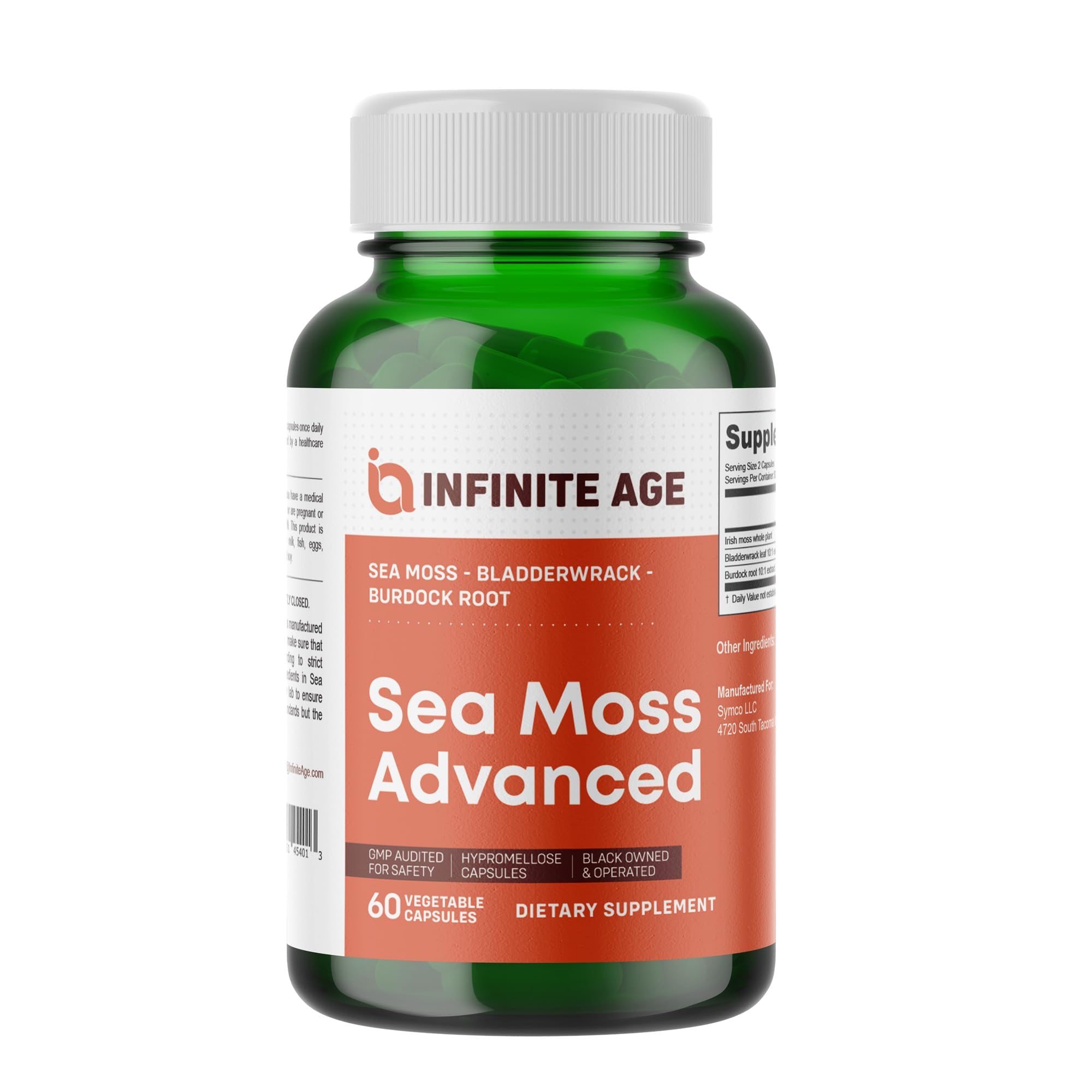 Infinite Age Sea Moss Capsules - Vegan Irish Sea Moss

