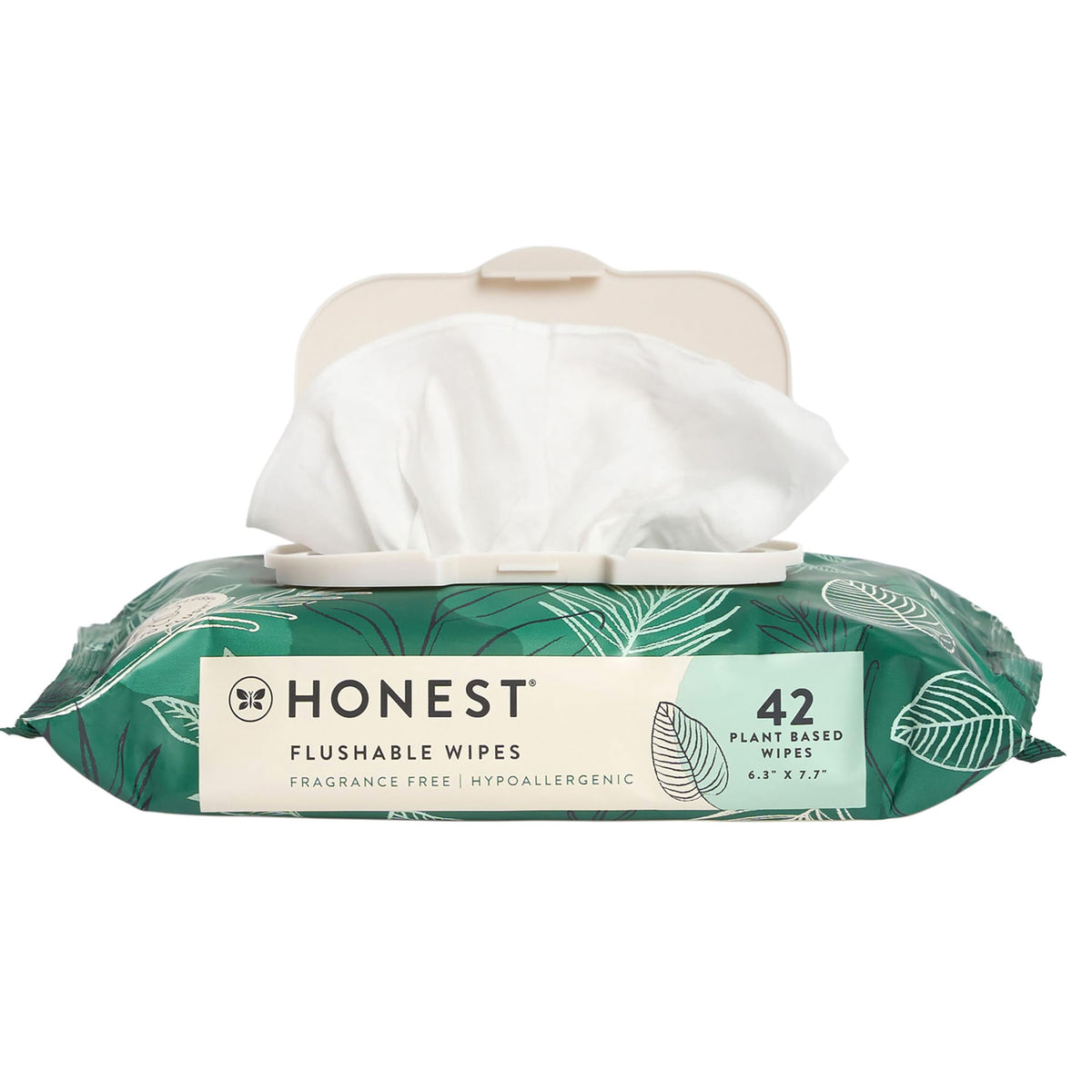 The Honest Company Flushable Wipes for Sensitive Skin, Hypoallergenic, Fragrance-Free