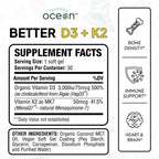 Organics Ocean D3 with K2 Vegan Vitamin D3

