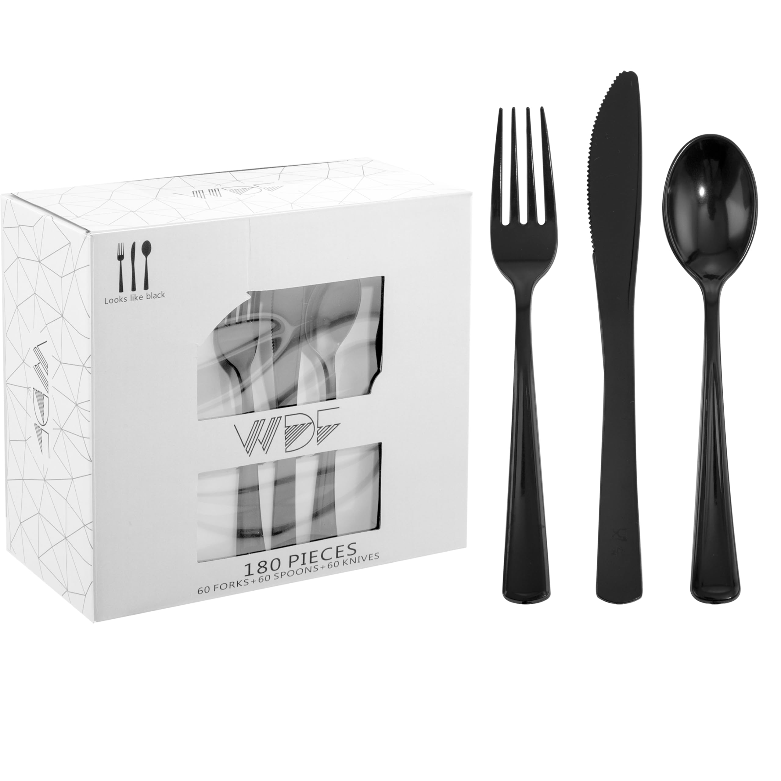 WDF Disposable Plastic Silverware Set – Heavy-Duty Cutlery for Weddings & Parties