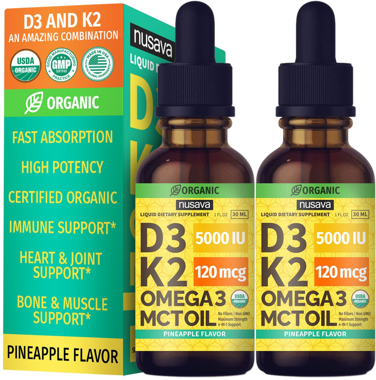 Vitamin D3 K2 Liquid Drops with Omega-3