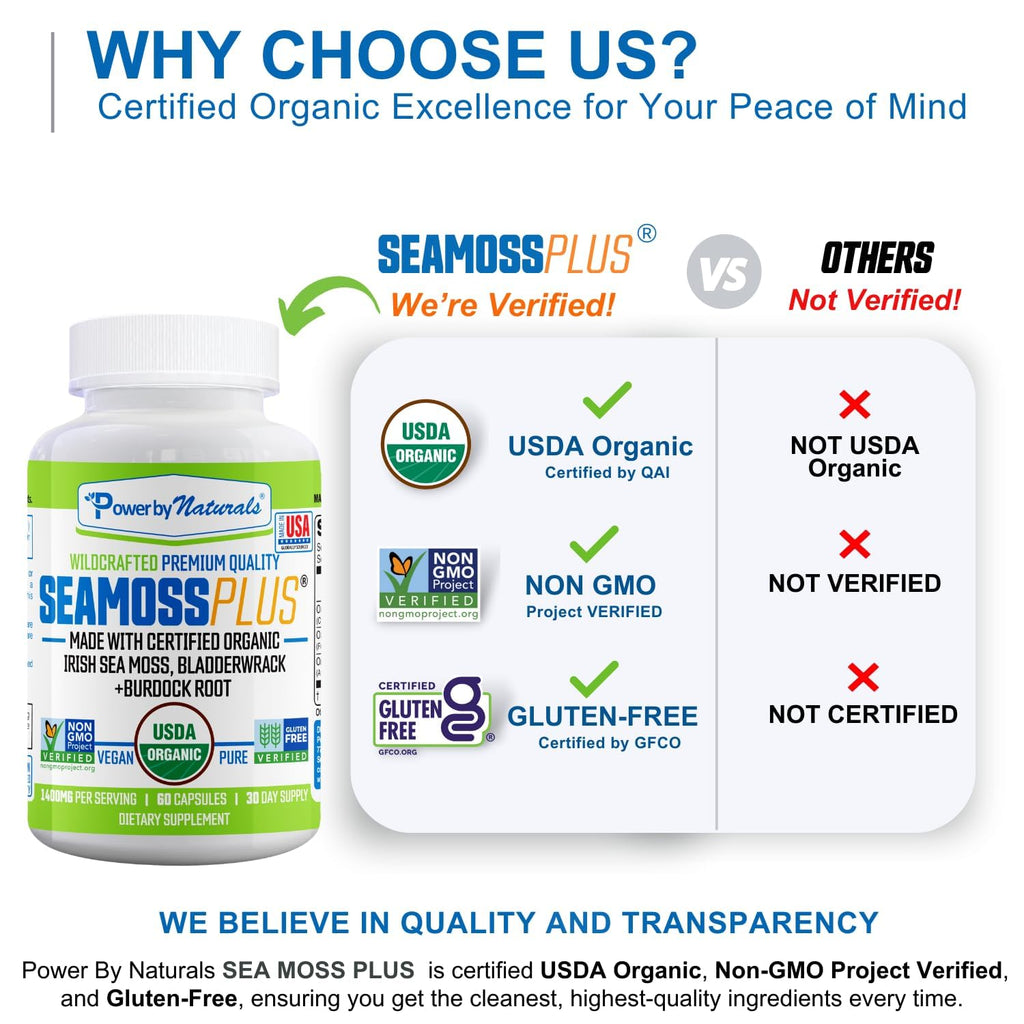 Sea Moss Plus Capsules Power By Naturals Organic Irish Moss

