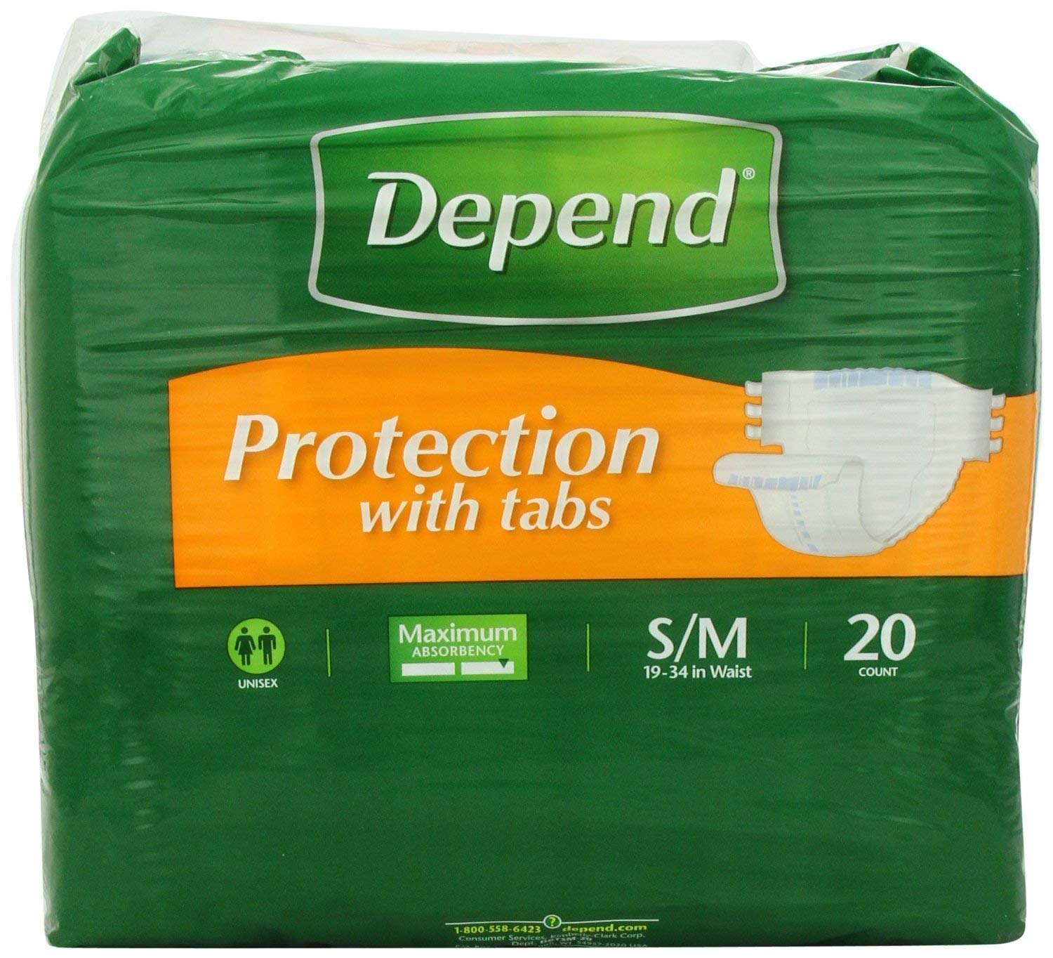 Depend Protection with Tabs Adult Diapers - Max Absorbency