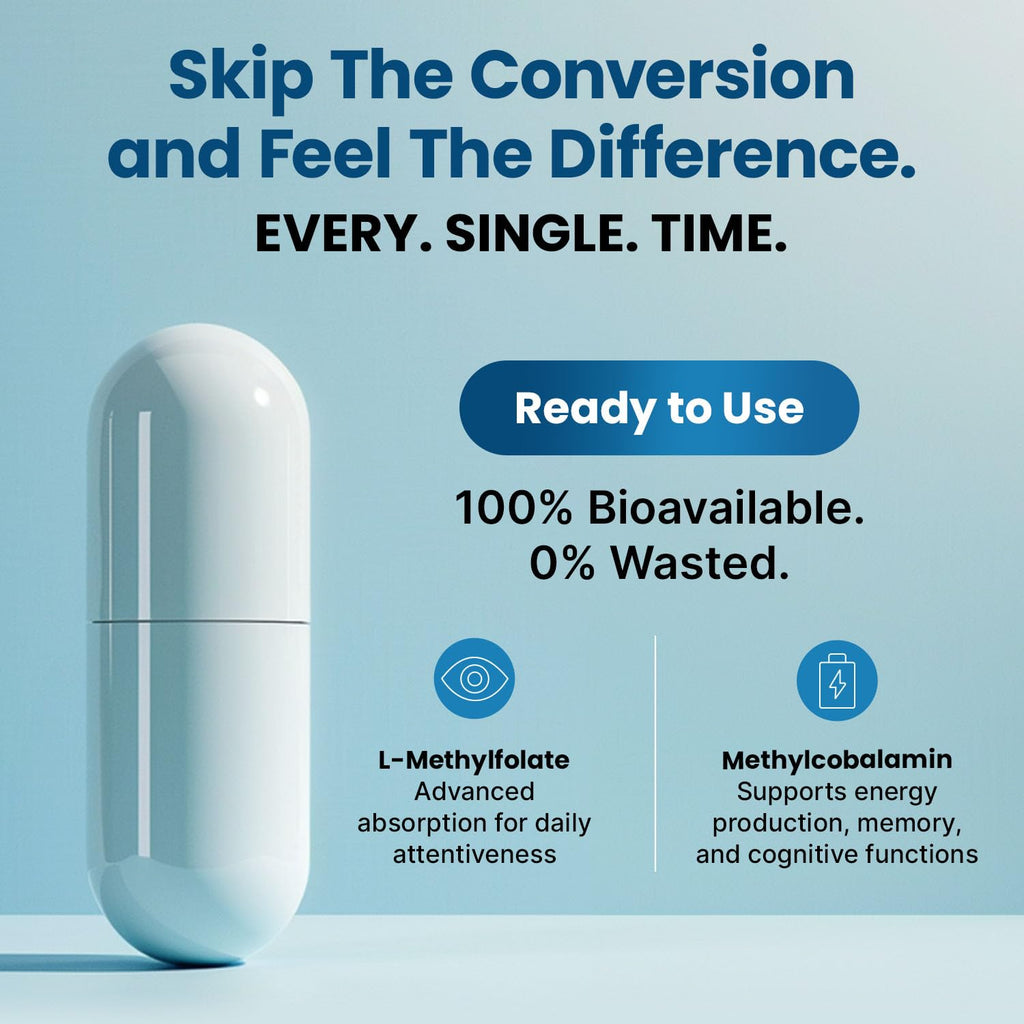 Methylated B Complex with Methylfolate and B12 for Energy

