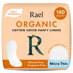 Rael Panty Liners for Women - Organic Cotton Cover, Light Absorbency
