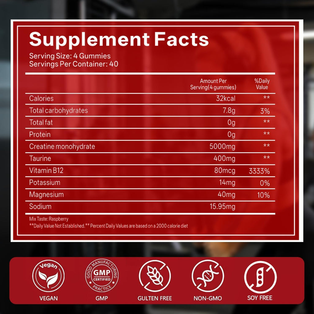 Creatine Gummies – NSF Certified, 6-in-1 Formula

