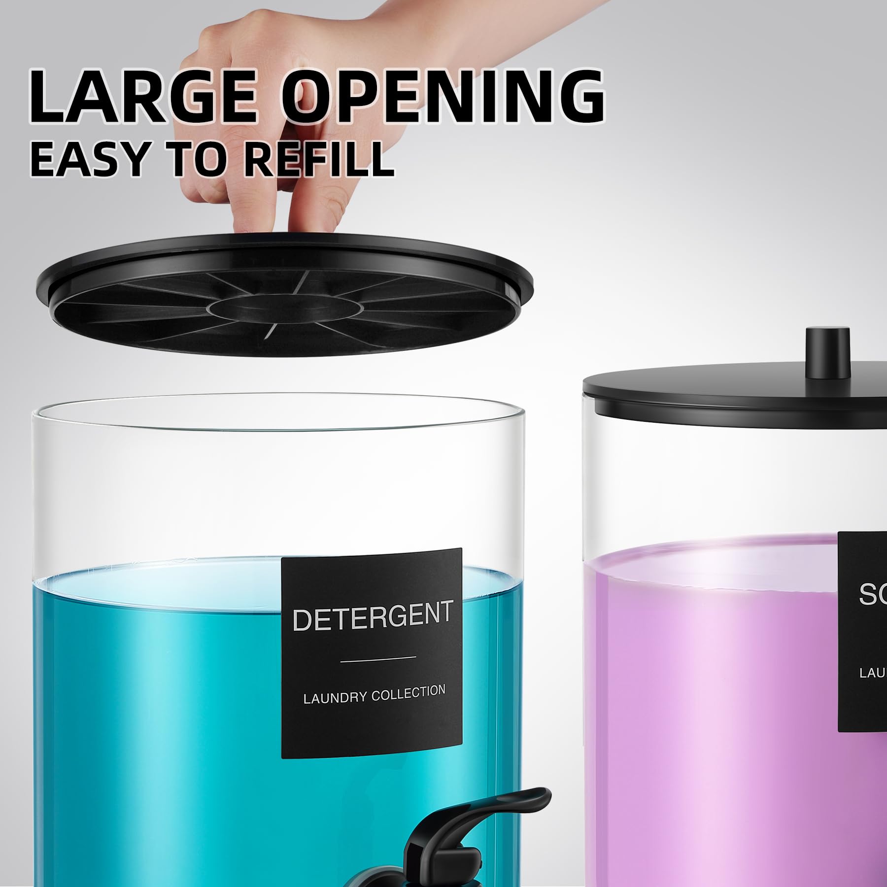TIPGO Glass Laundry Detergent Dispenser for Laundry Room

