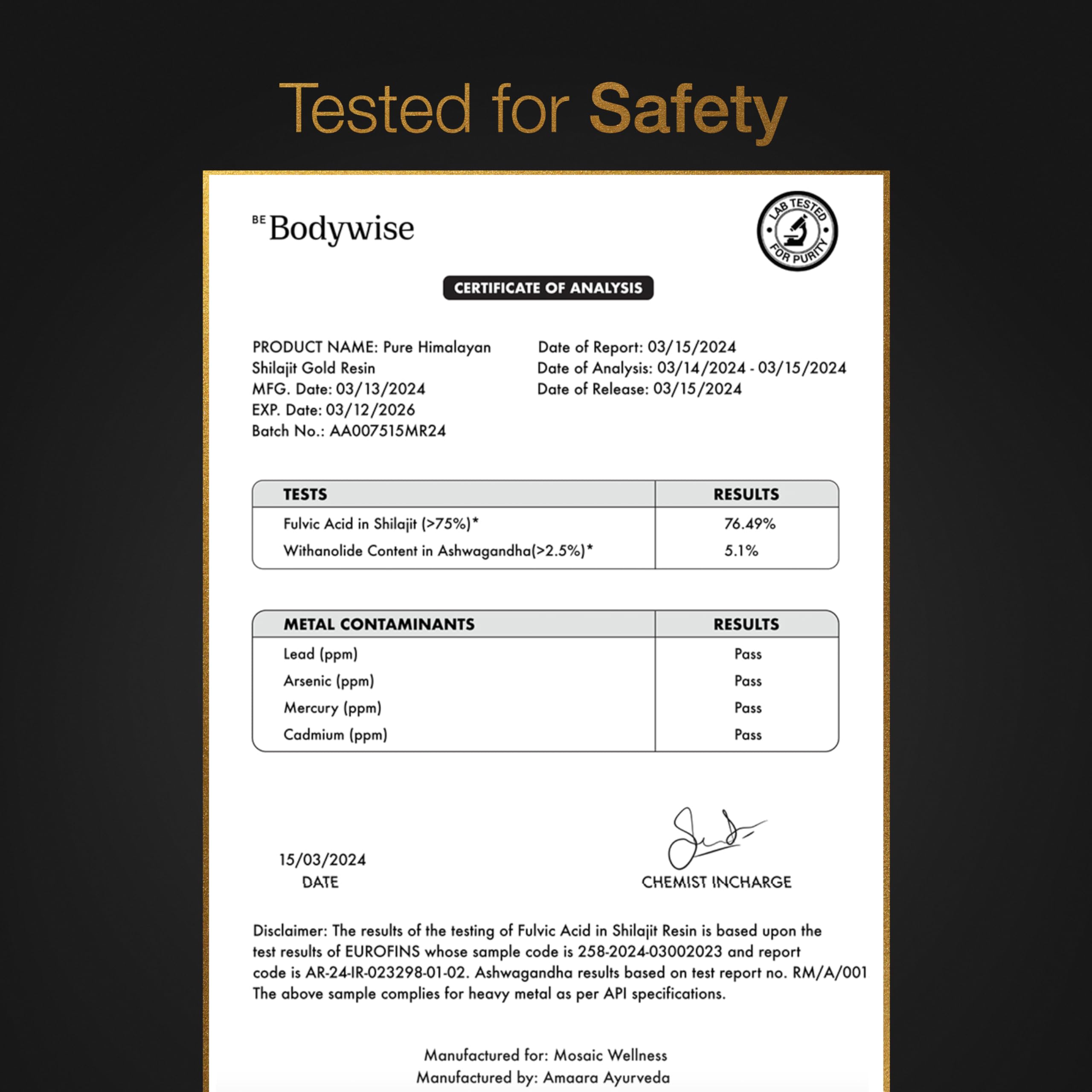 Be Bodywise Himalayan Shilajit Gummies Gold – Lab Tested

