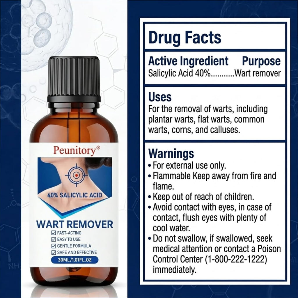 Peunitory Wart Remover Liquid - Fast-Acting Maximum Strength

