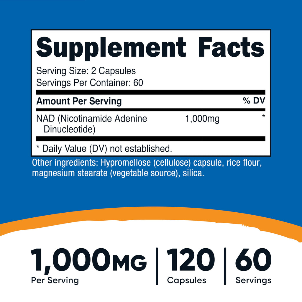 Nutricost NAD+ Supplement Nicotinamide Adenine Dinucleotide

