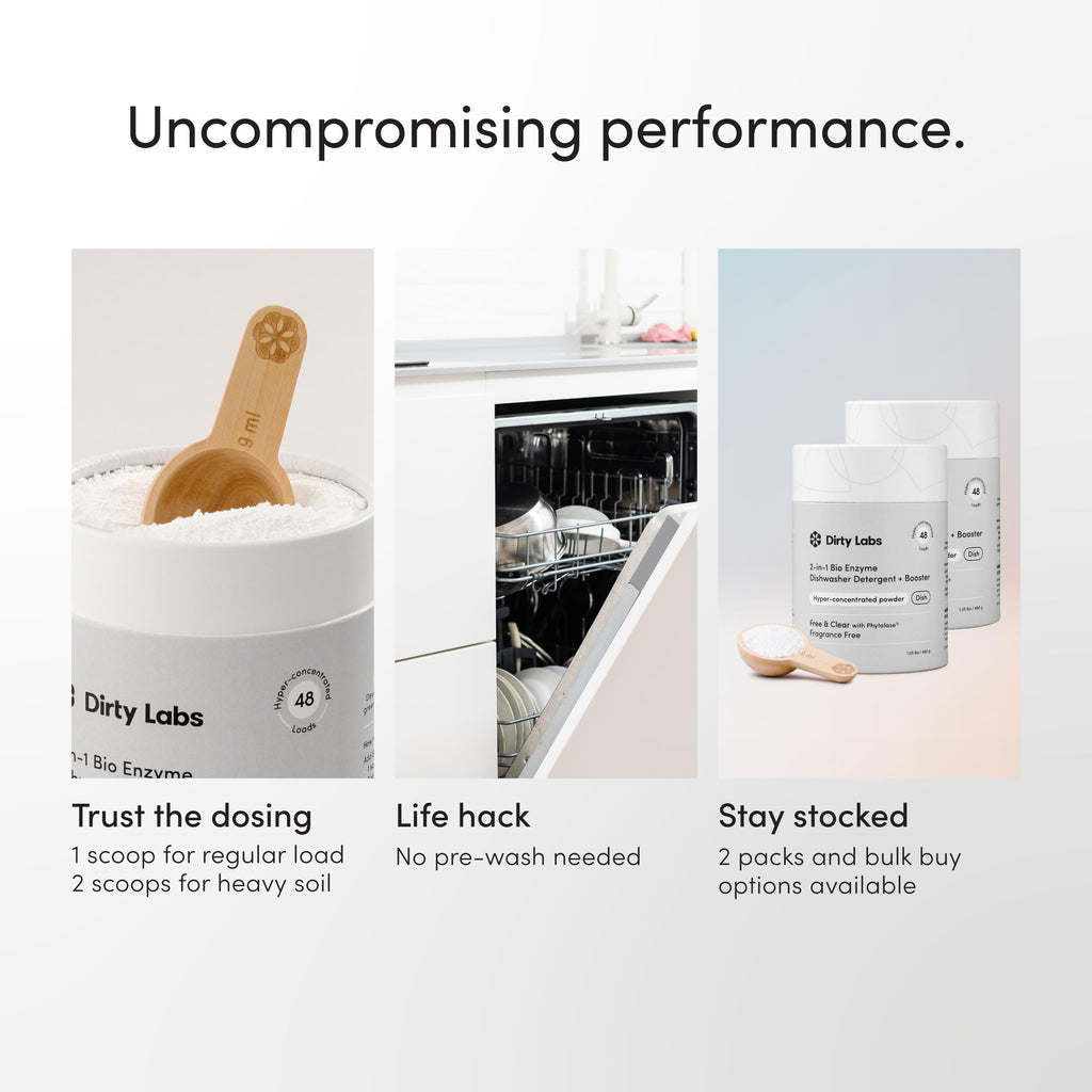 Dirty Labs Dishwasher Detergent and Booster 2-in-1 Enzymatic Formula

