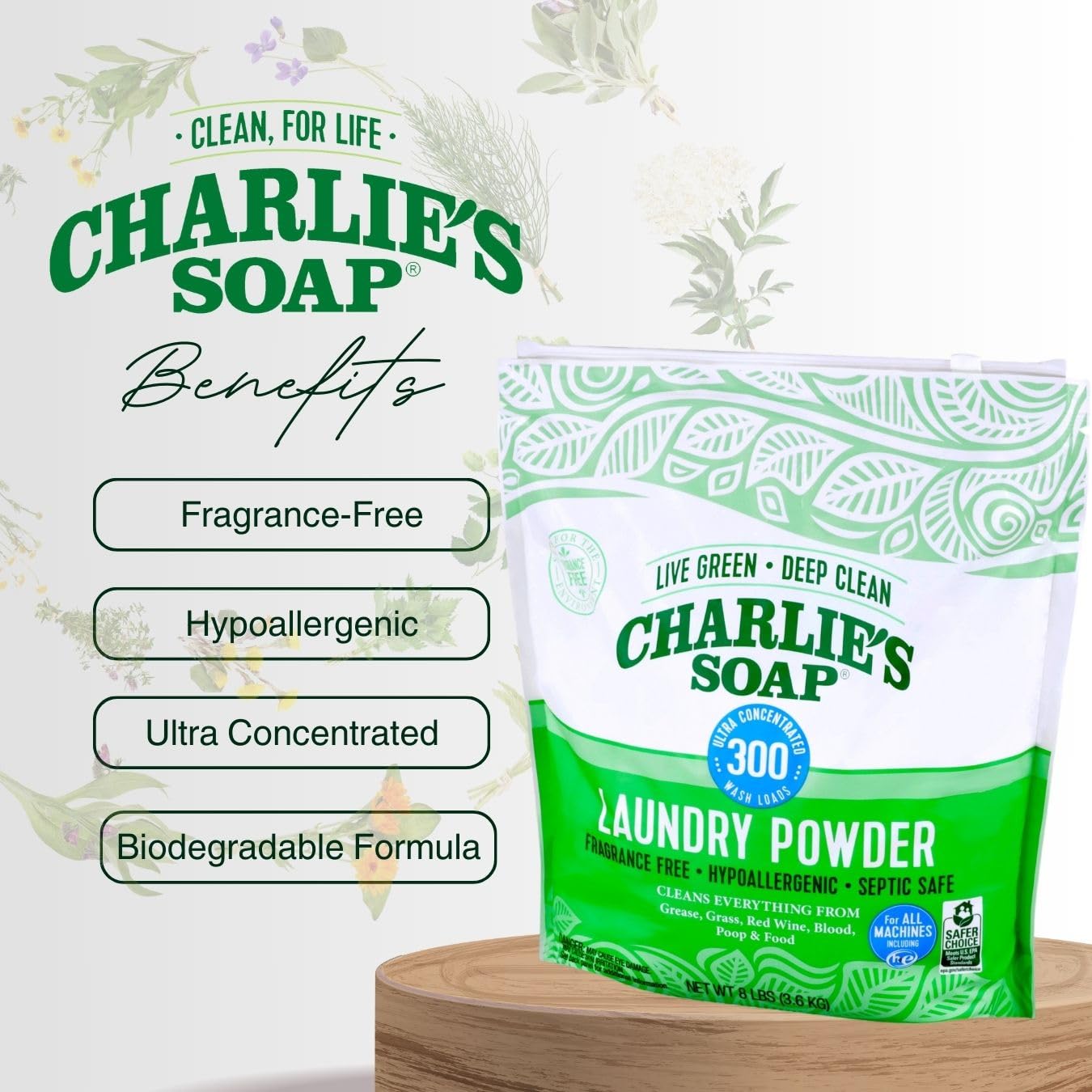 Charlie's Soap Hypoallergenic Laundry Detergent Powder

