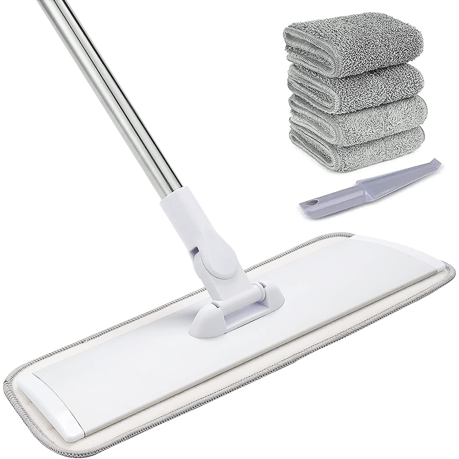 18in Microfiber Flat Mop Cleaning System with Stainless Steel Handle